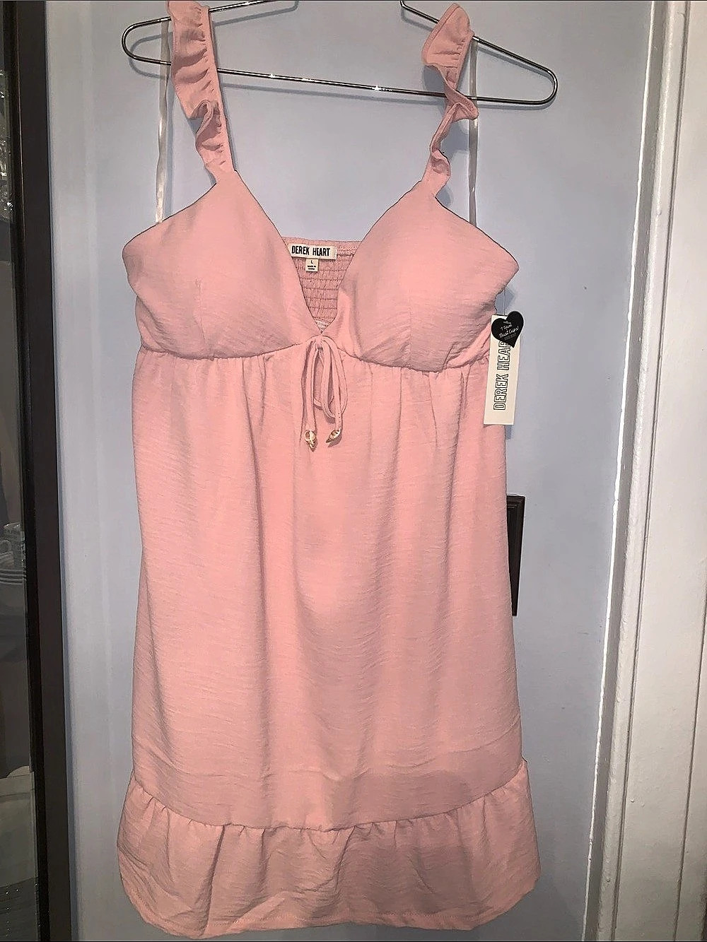 🆕-Derek Heart Blush Pink Mini Dress Size Large NWT